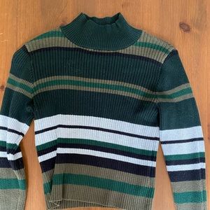 Striped Green Brandy Melville Mock Neck
